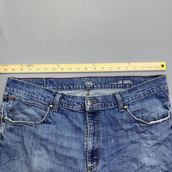 Wrangler Regular Taper Fit Men's Blue Jeans Size 40x30 MTF26CL Denim - Picture 12 of 16